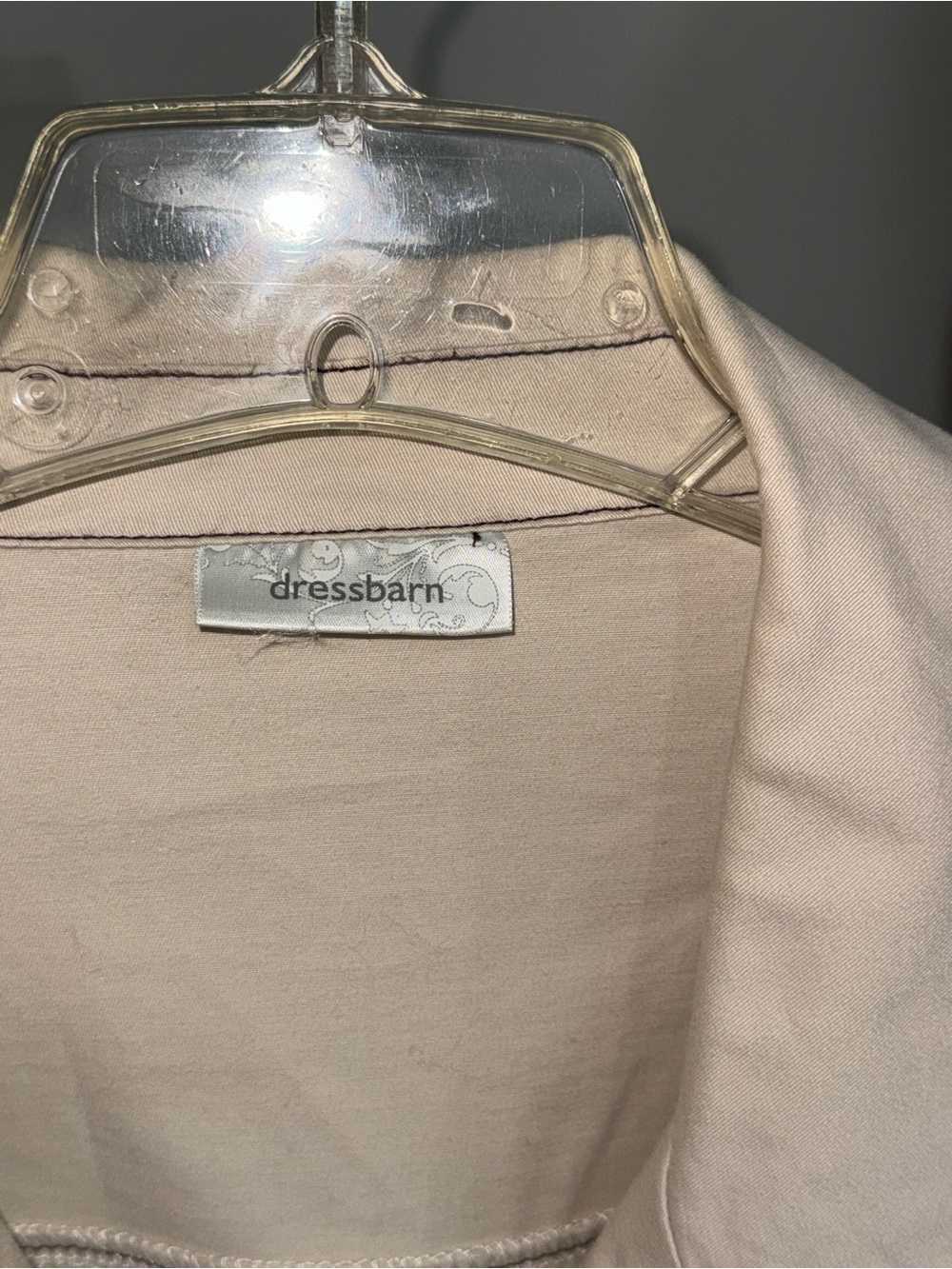 dressbarn Cream Utility Jacket with Dark Contrast Stitching 18/20 - Picture 2 of 7